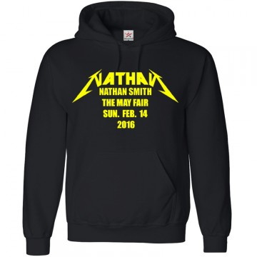 Personalised Bar Mitzvah Hoodie with your custom text printed in Funky rock text